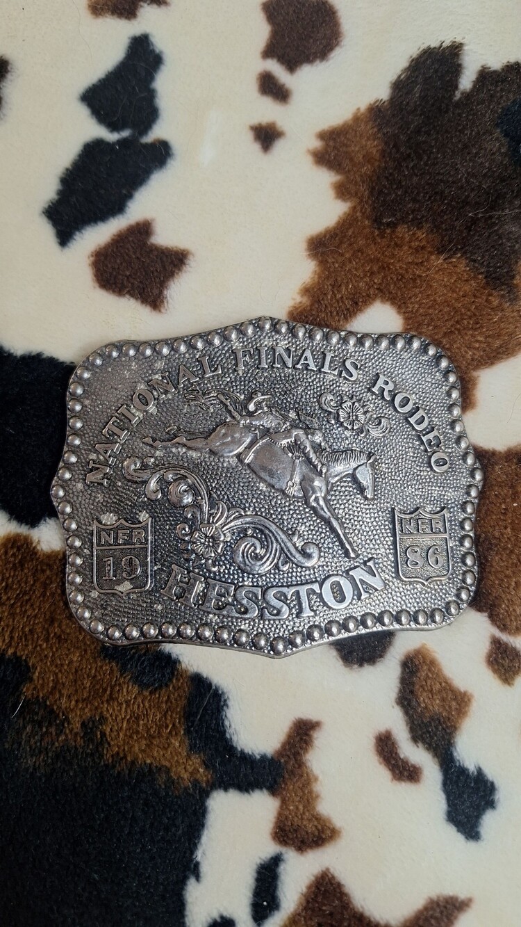 Hesston National Finals Rodeo 1986 Western Belt Buckle
